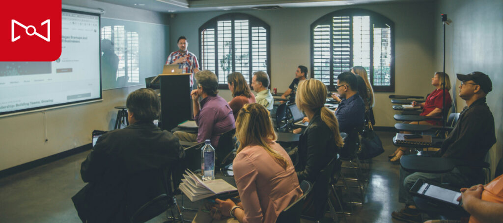 professor teaching a classroom