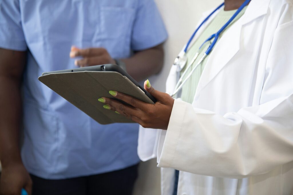 doctor with ipad
